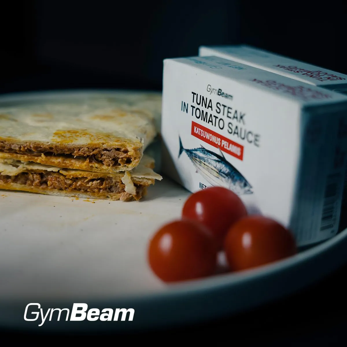 GymBeam Thunfischsteak Tomatensauce Dose 120 g proteinreich