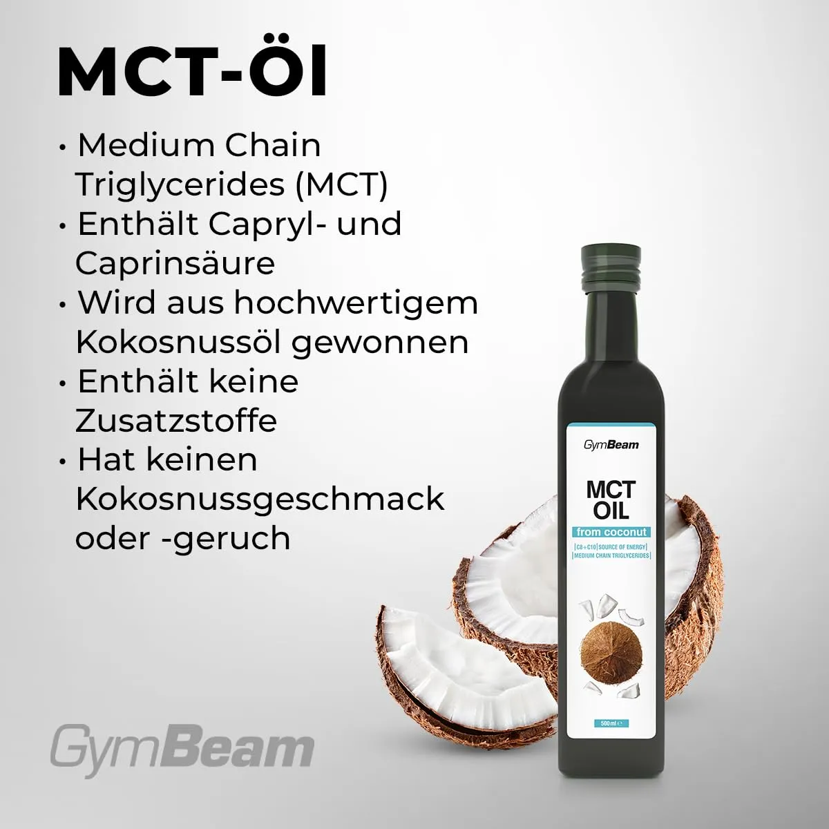 GymBeam MCT Öl 500 ml Kokos geschmacksneutral keto