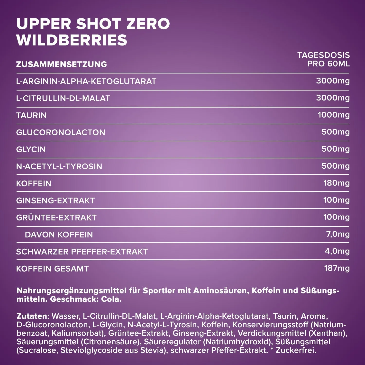 IronMaxx Upper Shot ZERO Booster 60ml Berries zuckerfrei