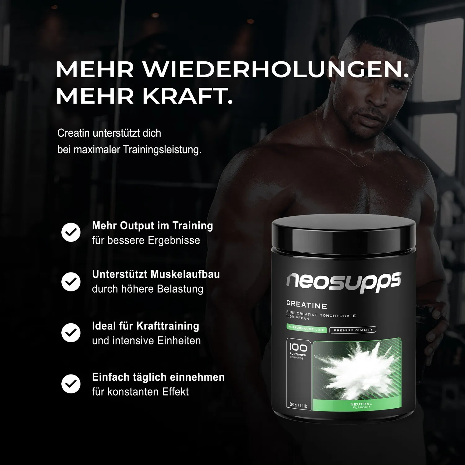 Neosupps Creatine Monohydrate Kreatinpulver 500g pur