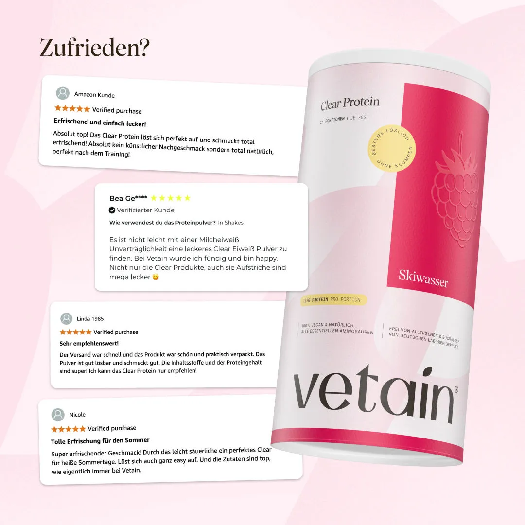 Vetain Vegan Clear Protein Pulver 480g Skiwasser