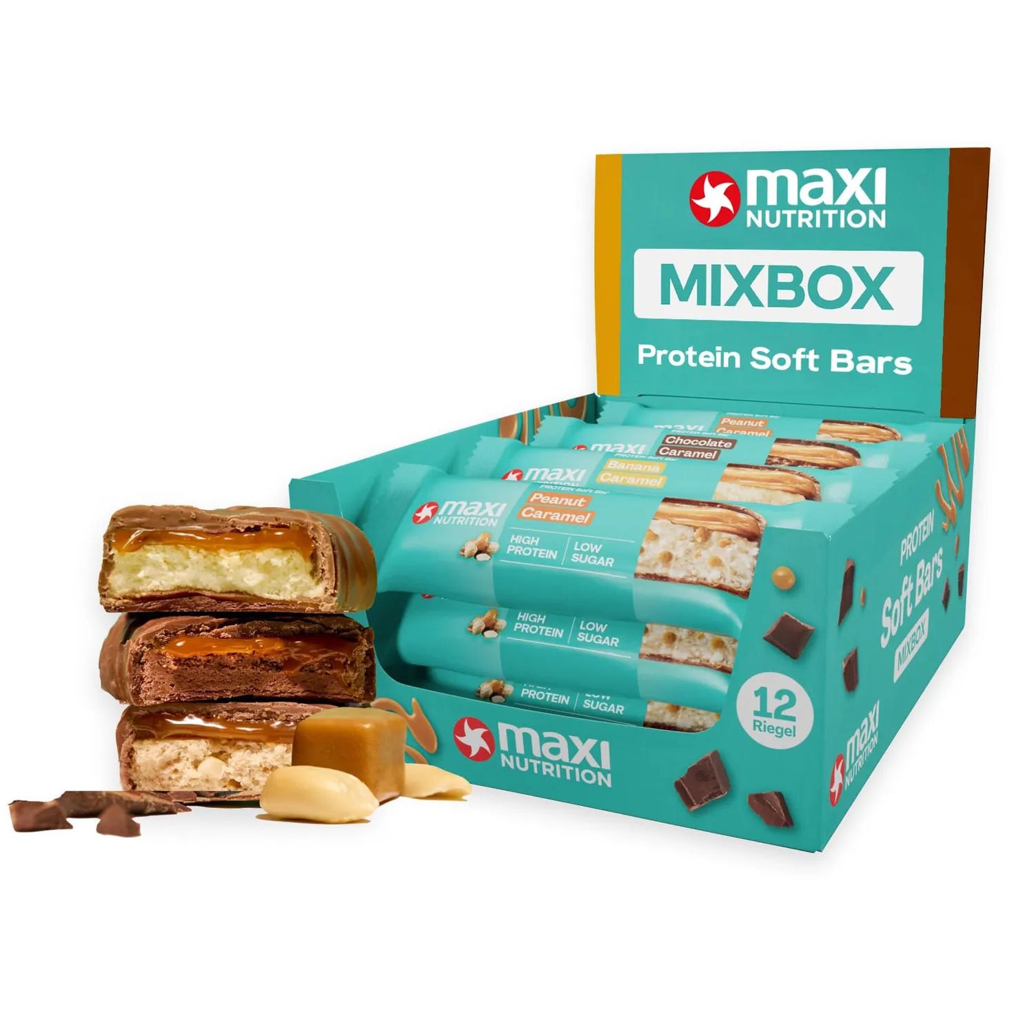 MaxiNutrition Softbar Proteinriegel Schokolade Karamell 16x45g