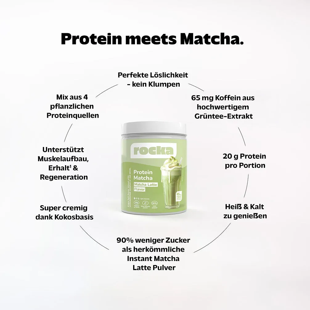 Rocka Nutrition Protein Matcha Latte 600 g vegan 20 g Protein