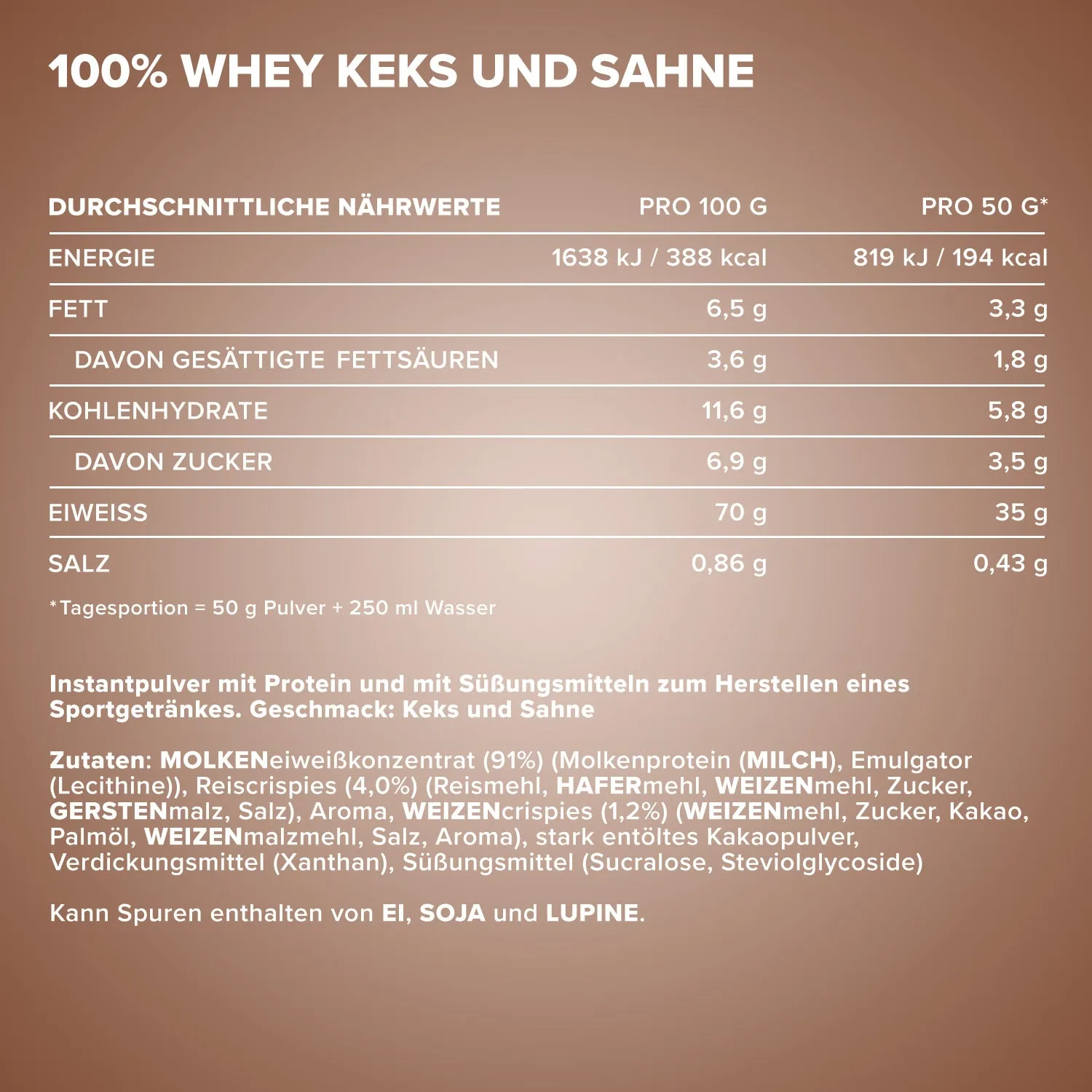 IronMaxx 100% Whey Protein Pulver 900 g Cookies and Cream 80%