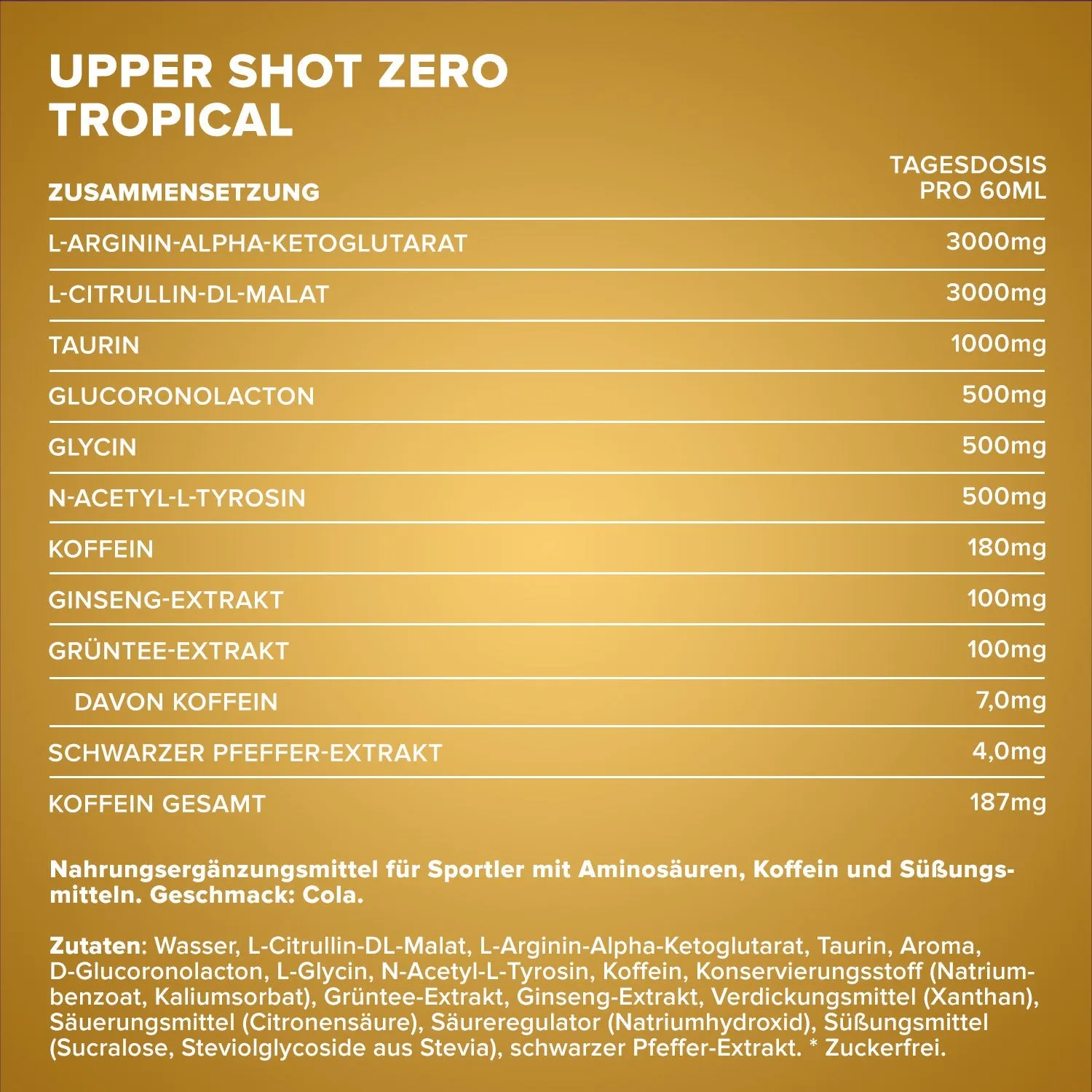 IronMaxx Upper Shot ZERO Booster 60 ml Tropical zuckerfrei