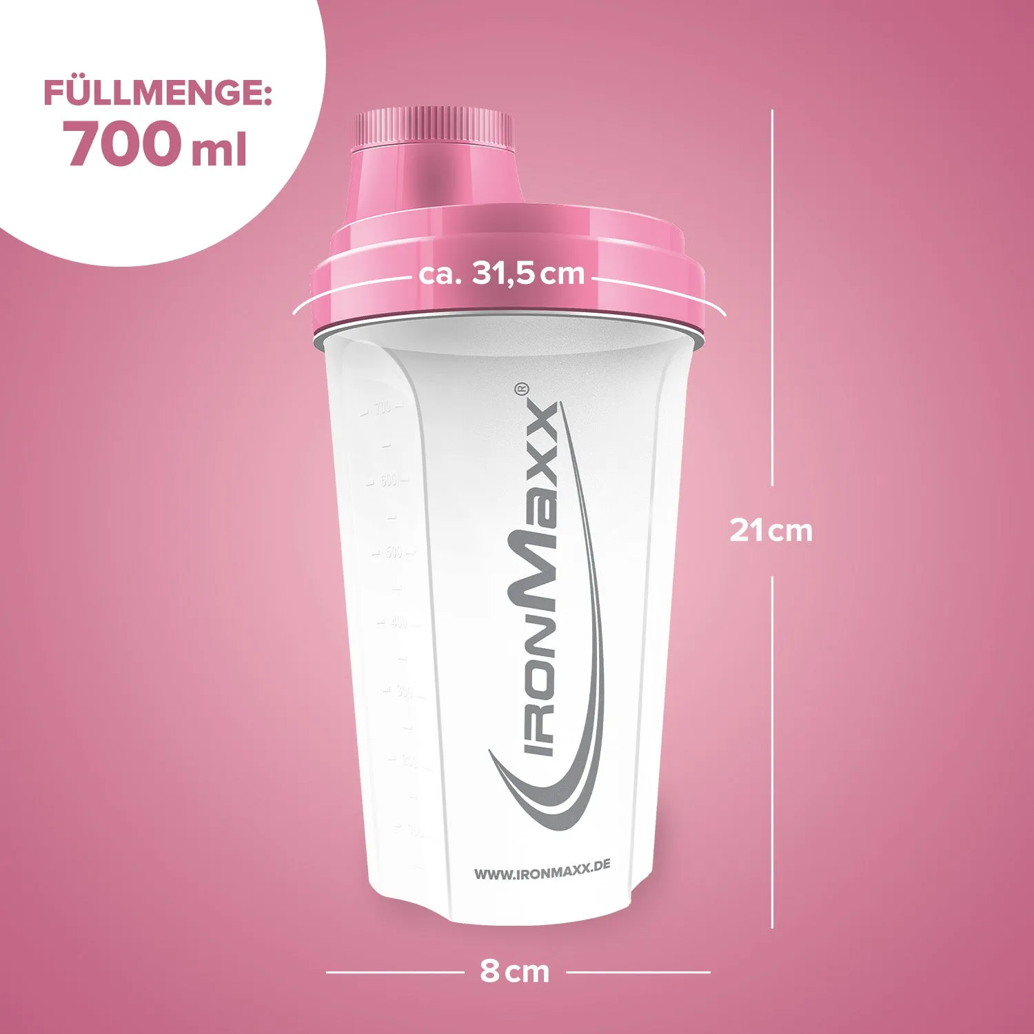 IronMaxx Shaker 700ml Frozen White Rosé