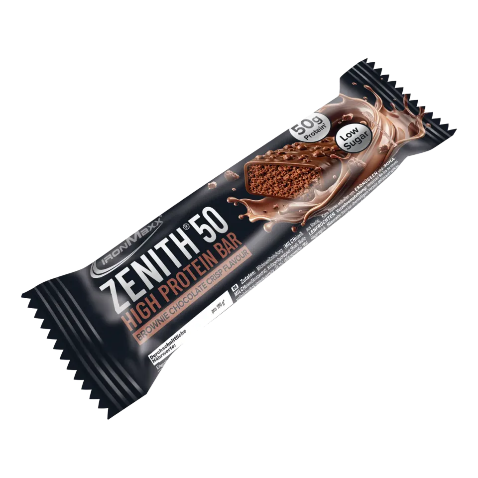 IronMaxx Zenith 50 Proteinriegel Brownie Chocolate Crisp 100g proteinreich
