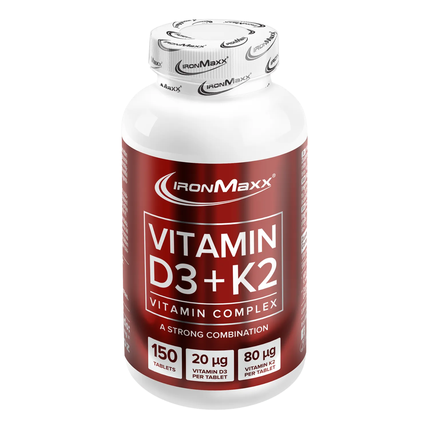 IronMaxx Vitamin D3 + K2 Tabletten 150 Stück für Knochen