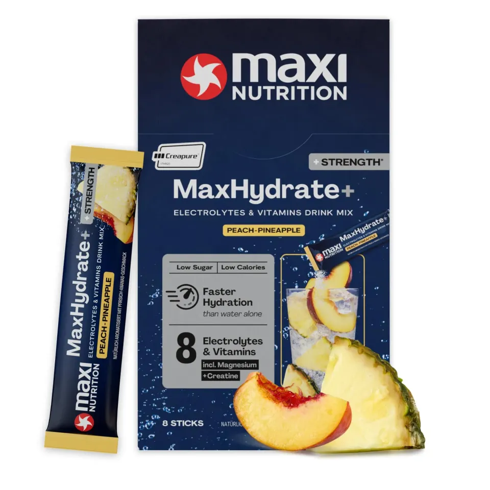 MaxiNutrition MaxHydrate Strength Elektrolyte Pfirsich Ananas 8 Sticks