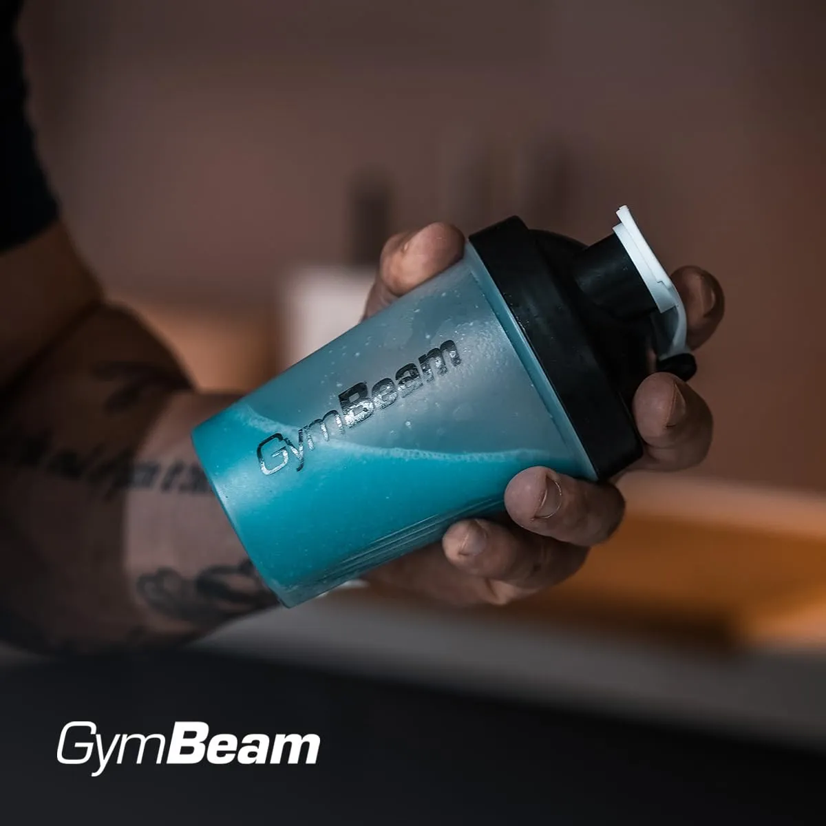 GymBeam Protein Shaker 400ml Transparent mit Spirale