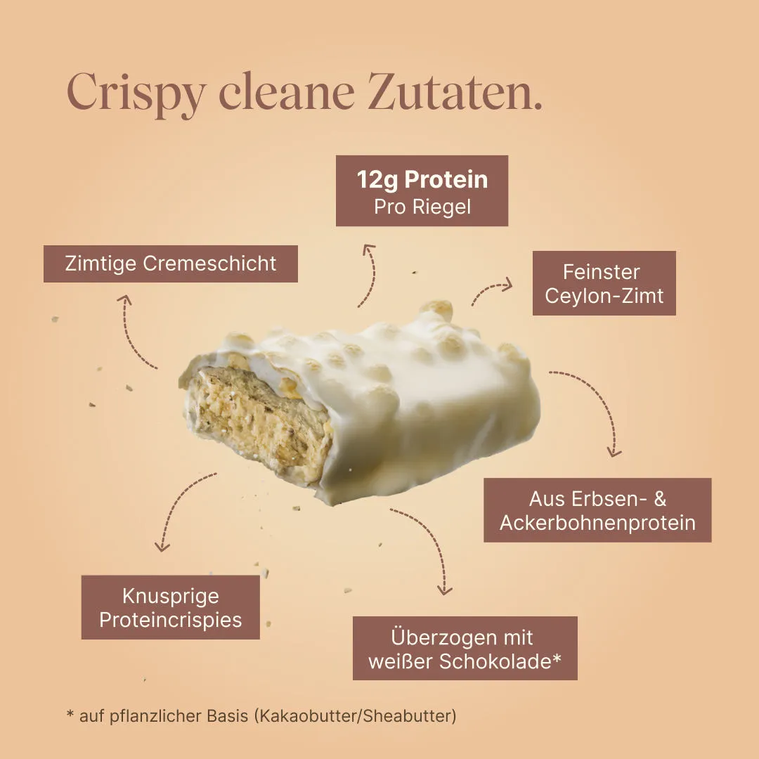 VETAIN Crispy Proteinriegel Cinnamon Roll 12er Pack