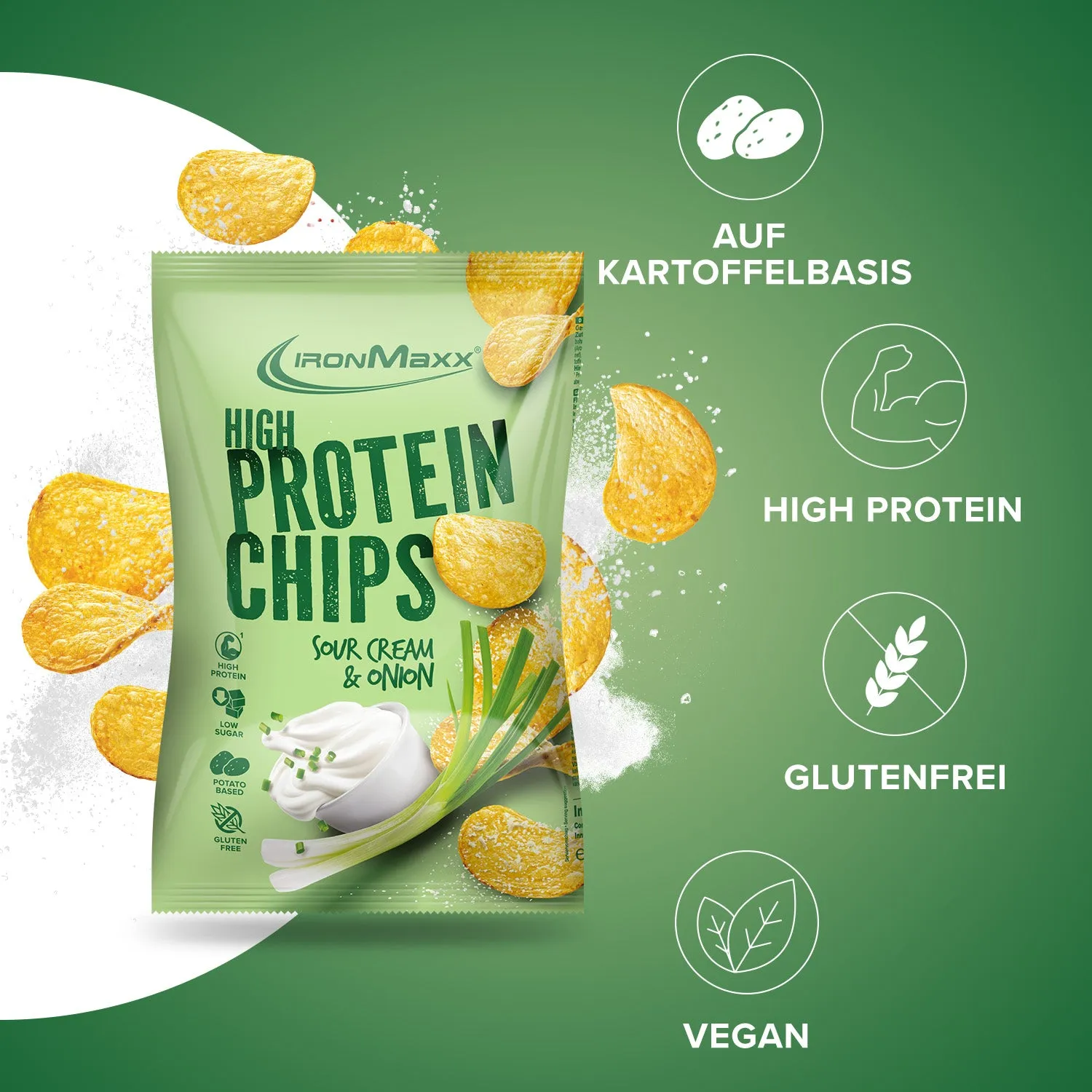 IronMaxx High Protein Potato Chips Sour Cream Onion 60g