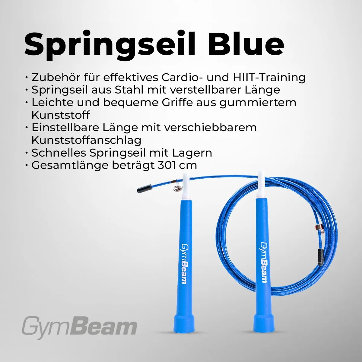 GymBeam Springseil Blau 301 cm verstellbar Stahlseil