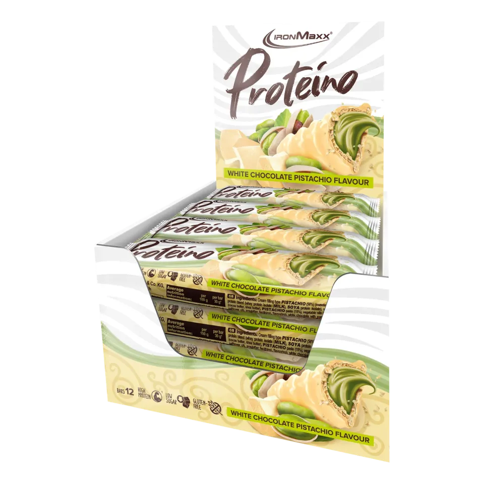 IronMaxx Proteino Riegel 12x30g White Chocolate Pistachio