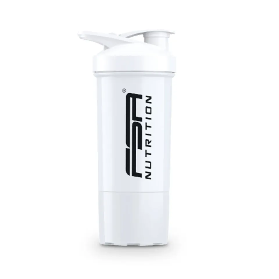 FSA Nutrition Protein Shaker Pulverfach Weiß mit Kugel
