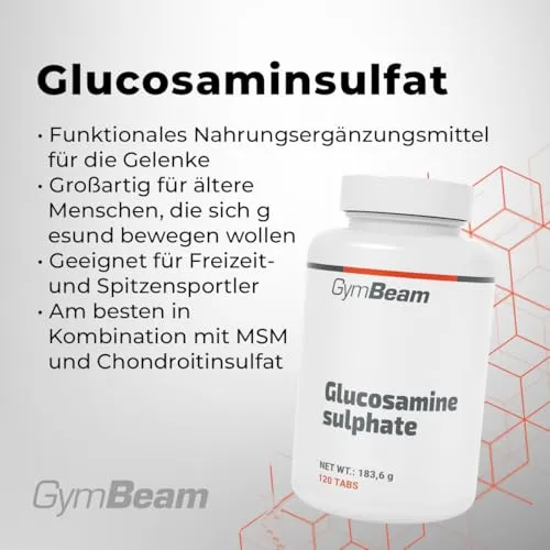 GymBeam Glucosamin Gelenk Kapseln 120 Caps 1500 mg MSM