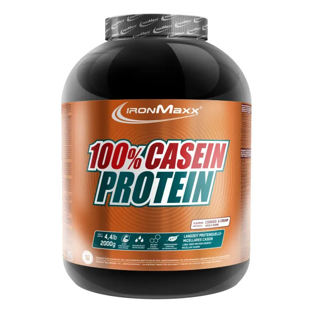 IronMaxx 100% Casein Protein 2000g Cookies Cream Nacht