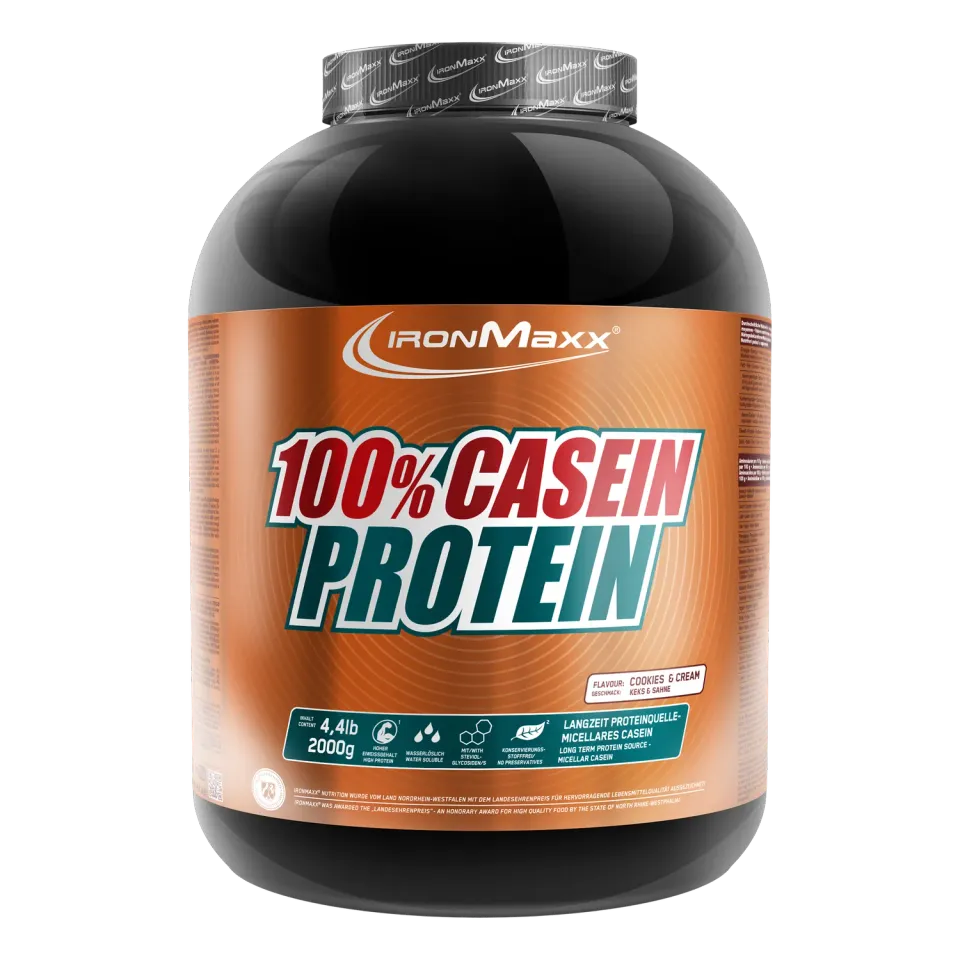 IronMaxx 100% Casein Protein 2000g Cookies Cream Nacht