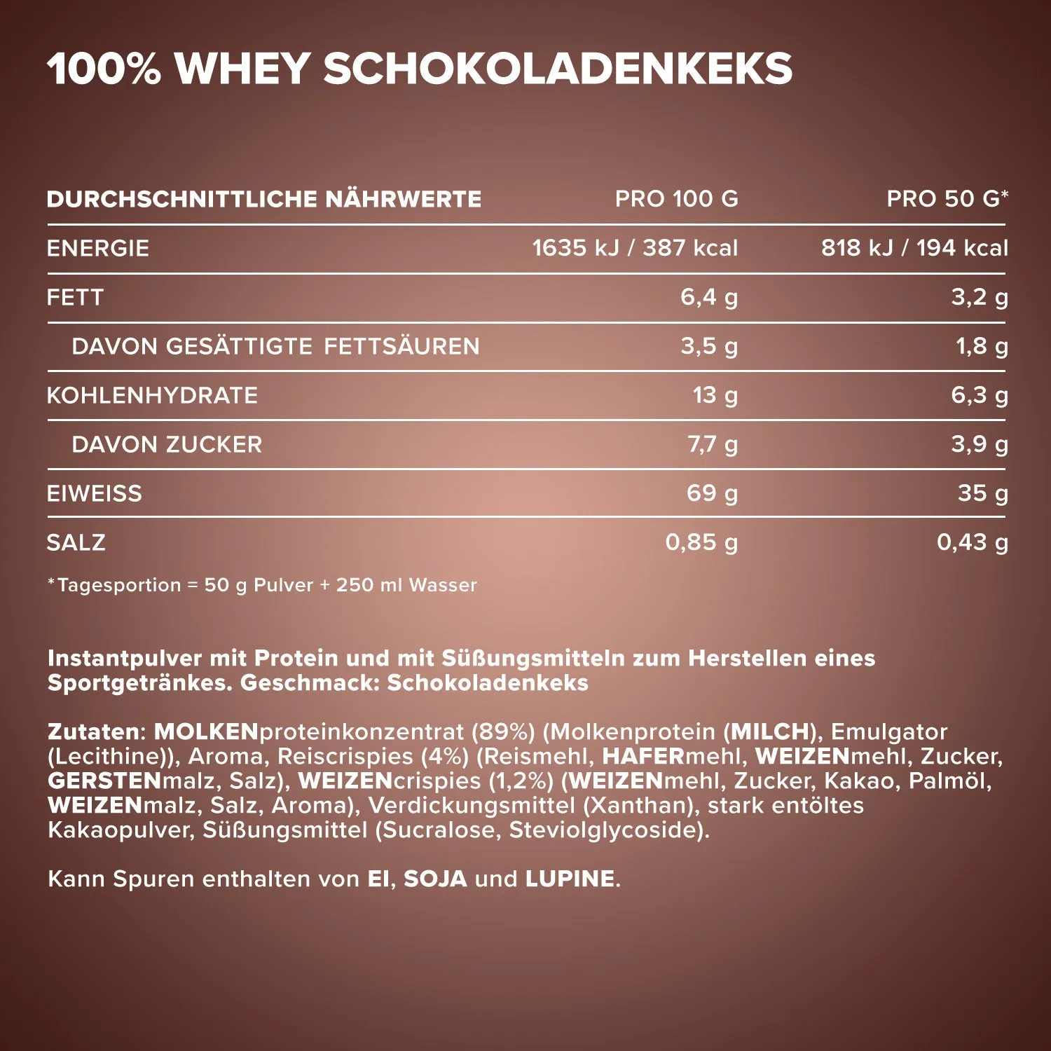 IronMaxx 100% Whey Protein Pulver Chocolate-Cookies 2350g cremig