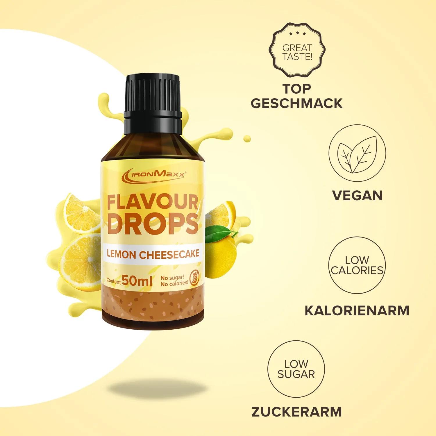 IronMaxx Flavour Drops Lemon-Cheesecake 50 ml vegan