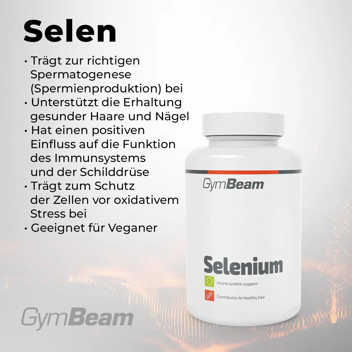 GymBeam Selen Tabletten hochdosiert vegan 90 Kapseln