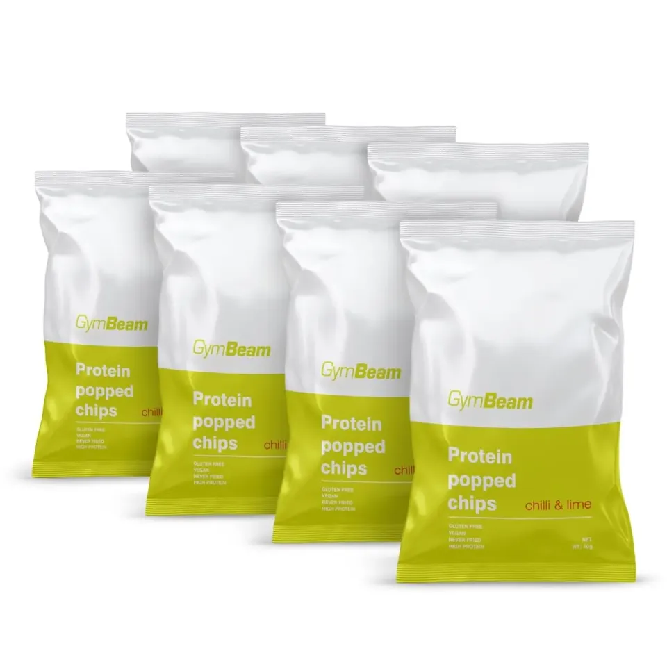 GymBeam Protein Chips Protein-Chips Chilli & Lime 7x40g glutenfrei