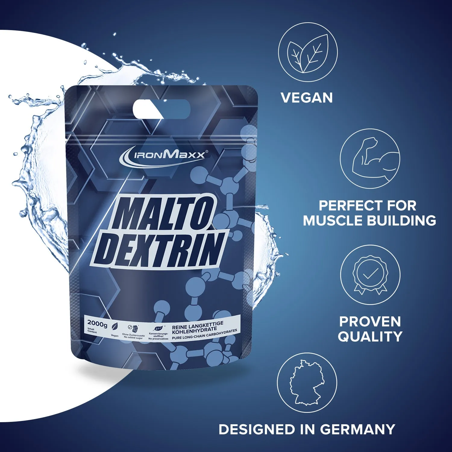 IronMaxx Maltodextrin Pulver 2000 g vegan komplex
