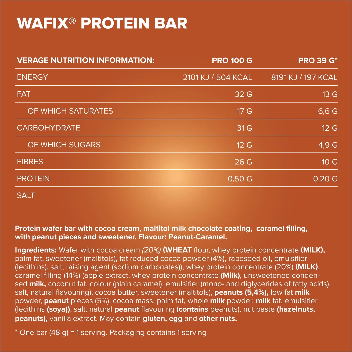 IronMaxx Wafix Waffelriegel 24x39g Peanut Caramel proteinreich