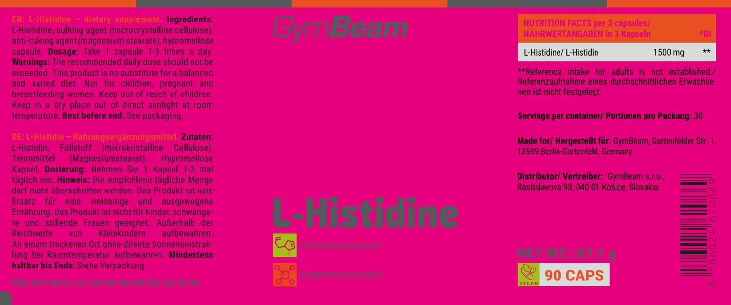 GymBeam L-Histidin Kapseln 90 Caps vegan