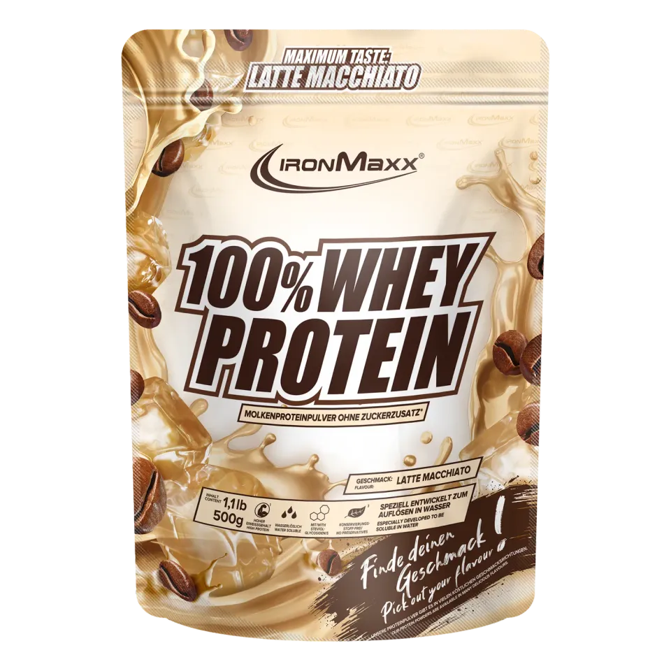 IronMaxx 100% Whey Protein Pulver 500g Latte Macchiato