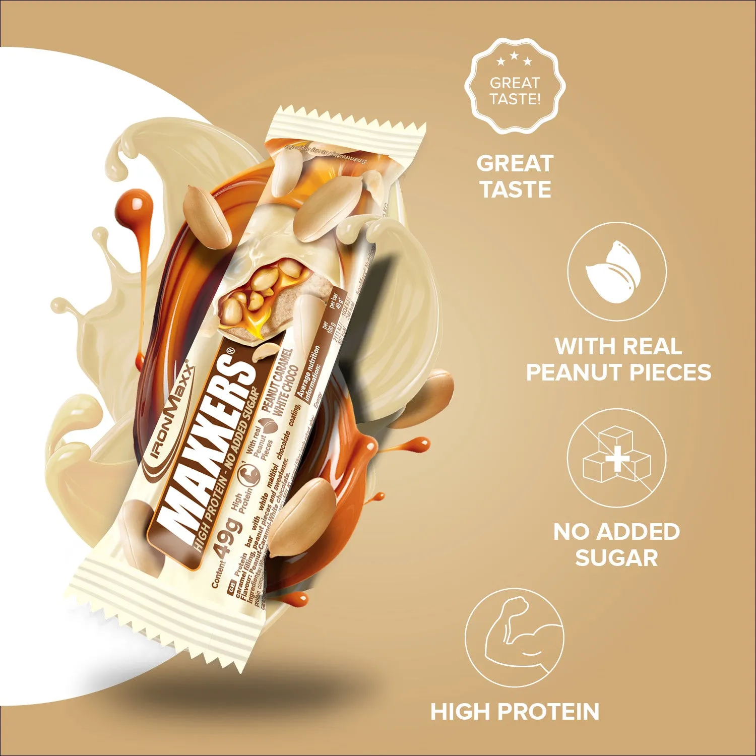 IronMaxx Maxxers Proteinriegel 49g White Peanut