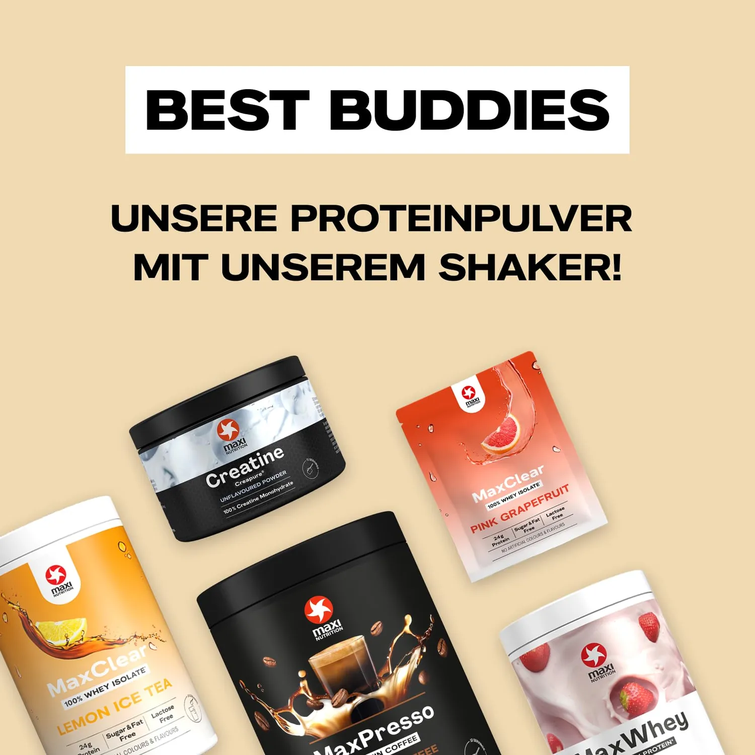 MaxiNutrition 700 ml Klick Shaker schwarz 700 ml Edelstahlkugel