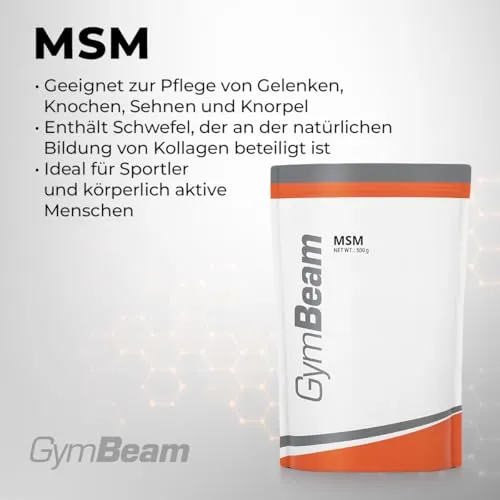GymBeam MSM Pulver 250 g für Gelenke Kollagen