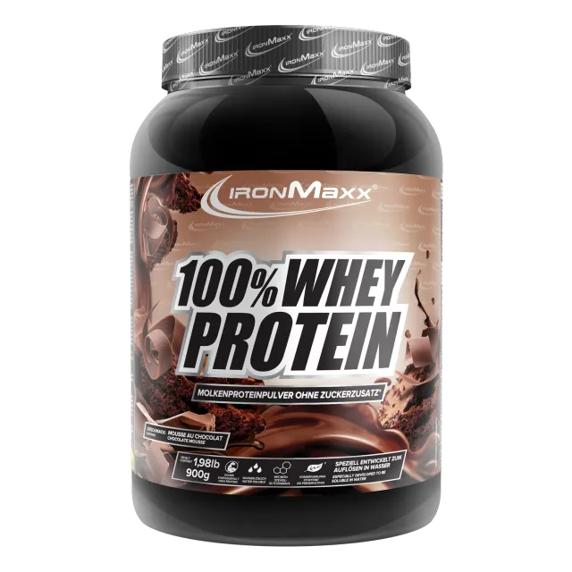 IronMaxx 100% Whey Proteinpulver 900g Mousse au Chocolate 80%