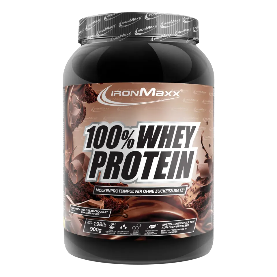 IronMaxx 100% Whey Proteinpulver 900g Mousse au Chocolate 80%