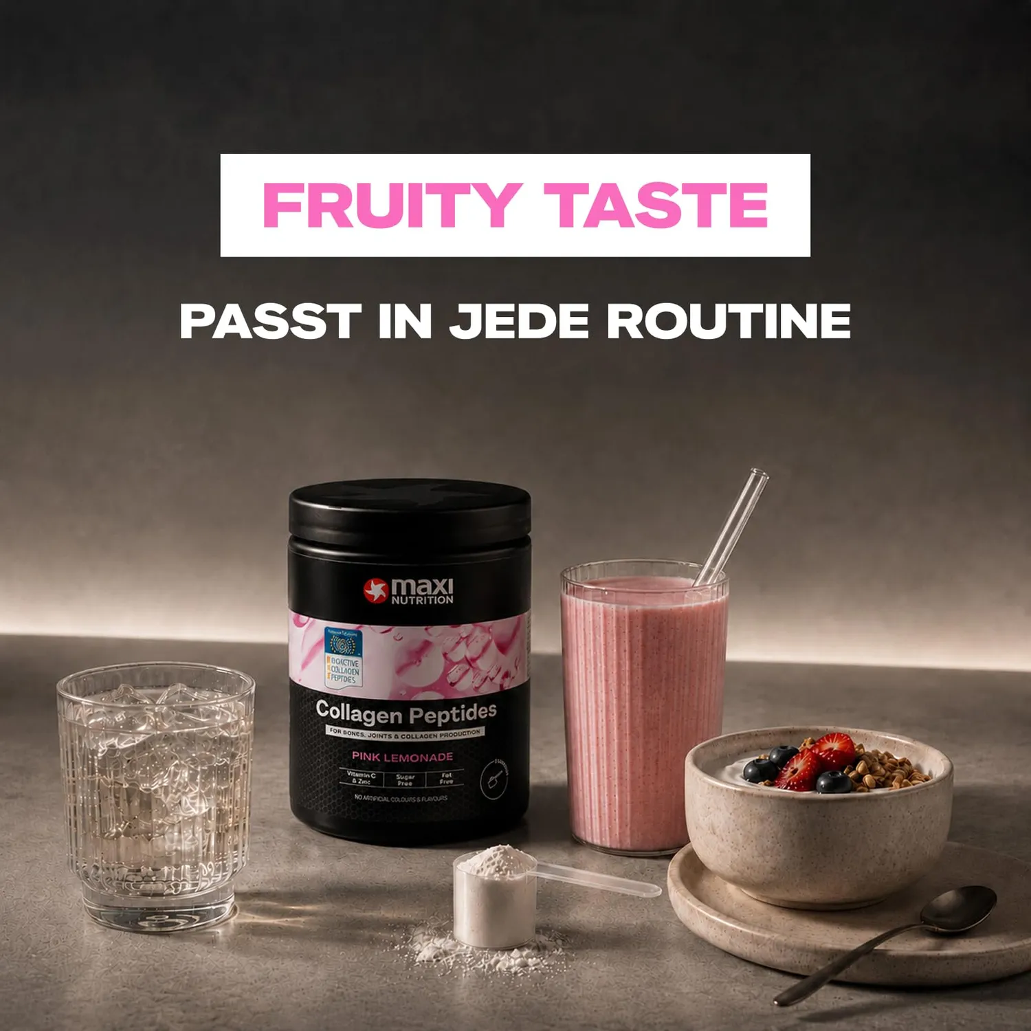 MaxiNutrition Collagen Peptides Kollagen Limonade 300g Pink