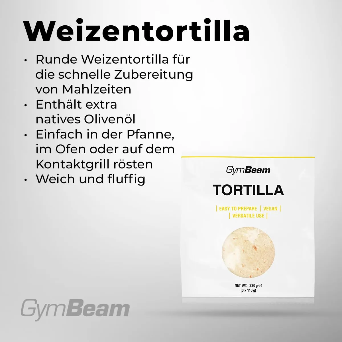 GymBeam Tortilla Wraps 330g Weizen vegan