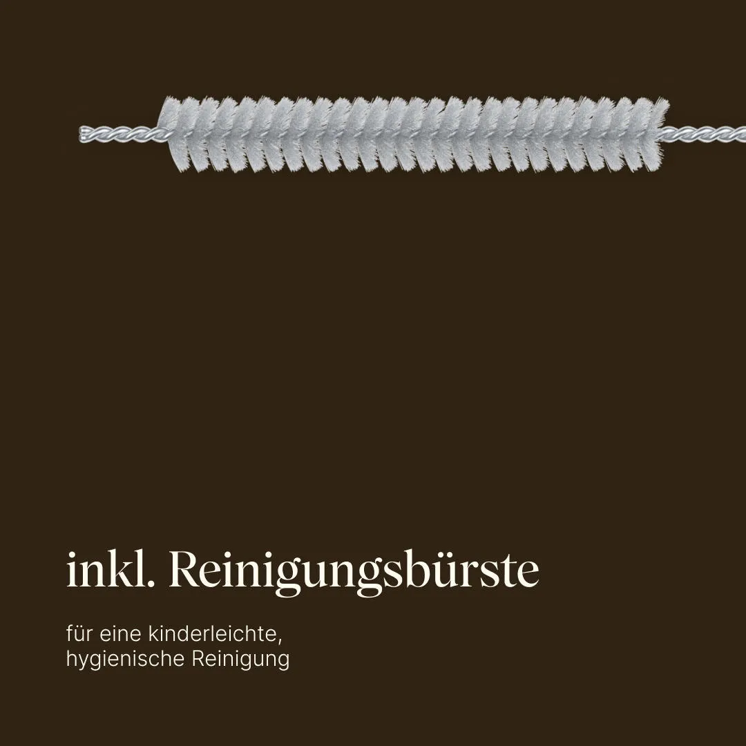 Vetain Trinkglas mit Strohhalm nachhaltig Logo