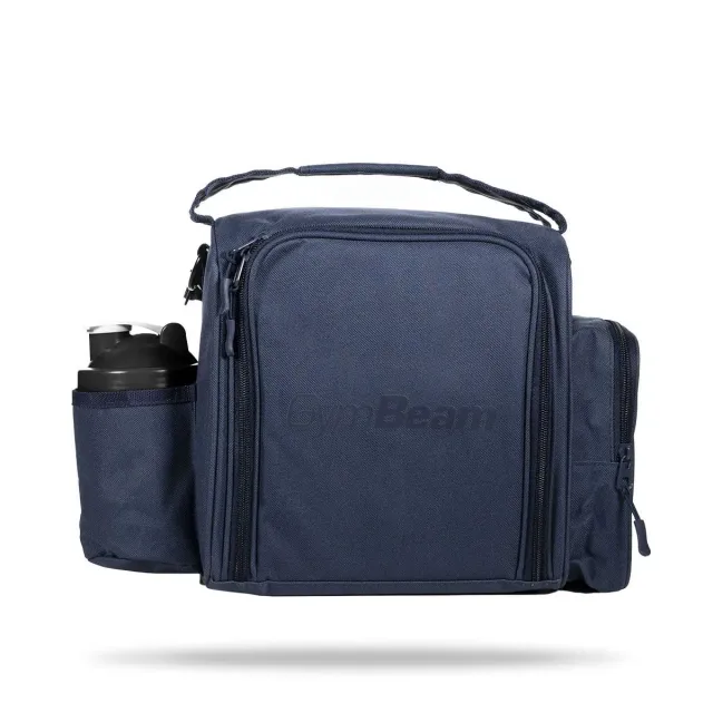 GymBeam FIT Prep Essenstasche Navy Blue mit 3 Behältern isoliert