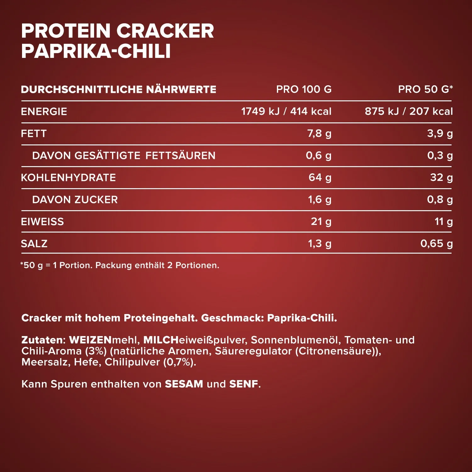 IronMaxx Protein Cracker 100g Paprika Chili