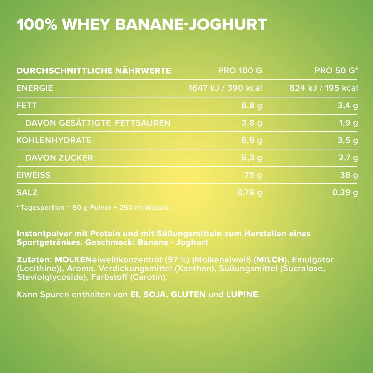 IronMaxx 100% Whey Protein 2350g Banane Yoghurt