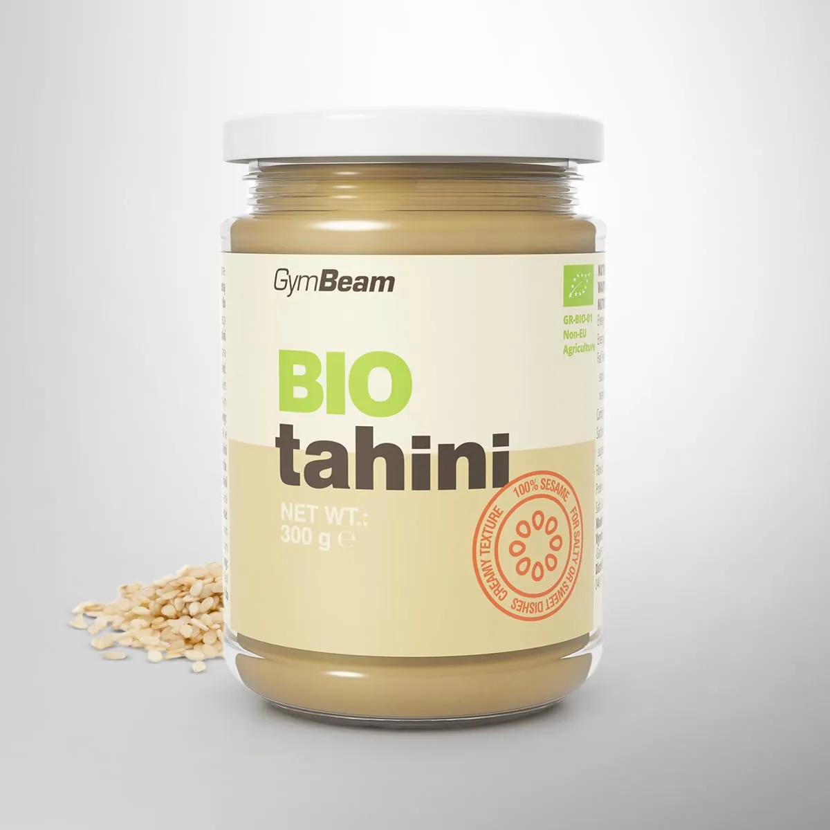 GymBeam BIO Tahini Sesampaste aus Sesam 300g cremig