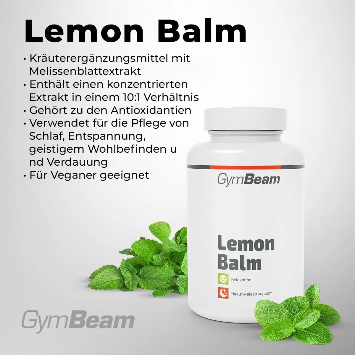 GymBeam Zitronenmelisse Kapseln 90 Caps Schlaf
