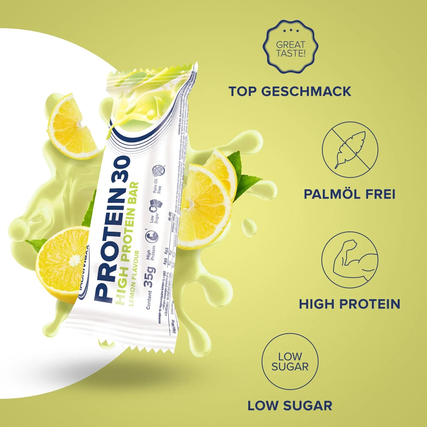 IronMaxx Protein 30 Riegel Lemon 24x35g Box