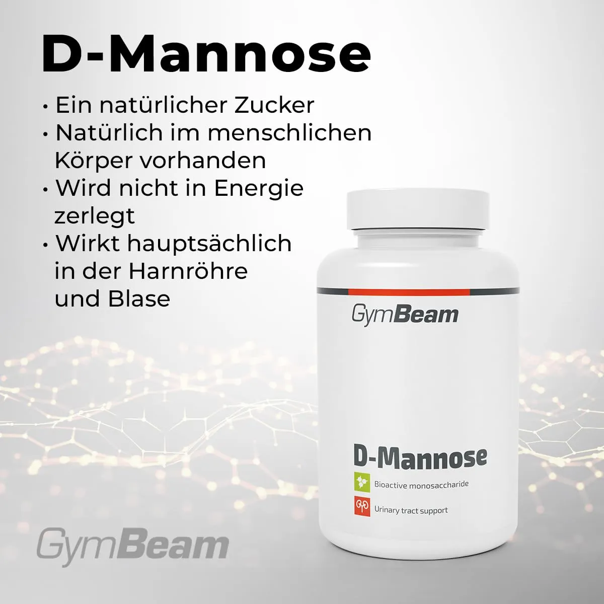 GymBeam D-Mannose Kapseln 1500 mg 90 Stk Harnwege