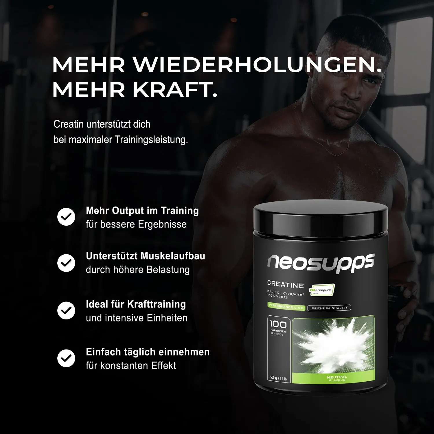Neosupps Creatine Made of Creapure Creatin 500g Monohydrat
