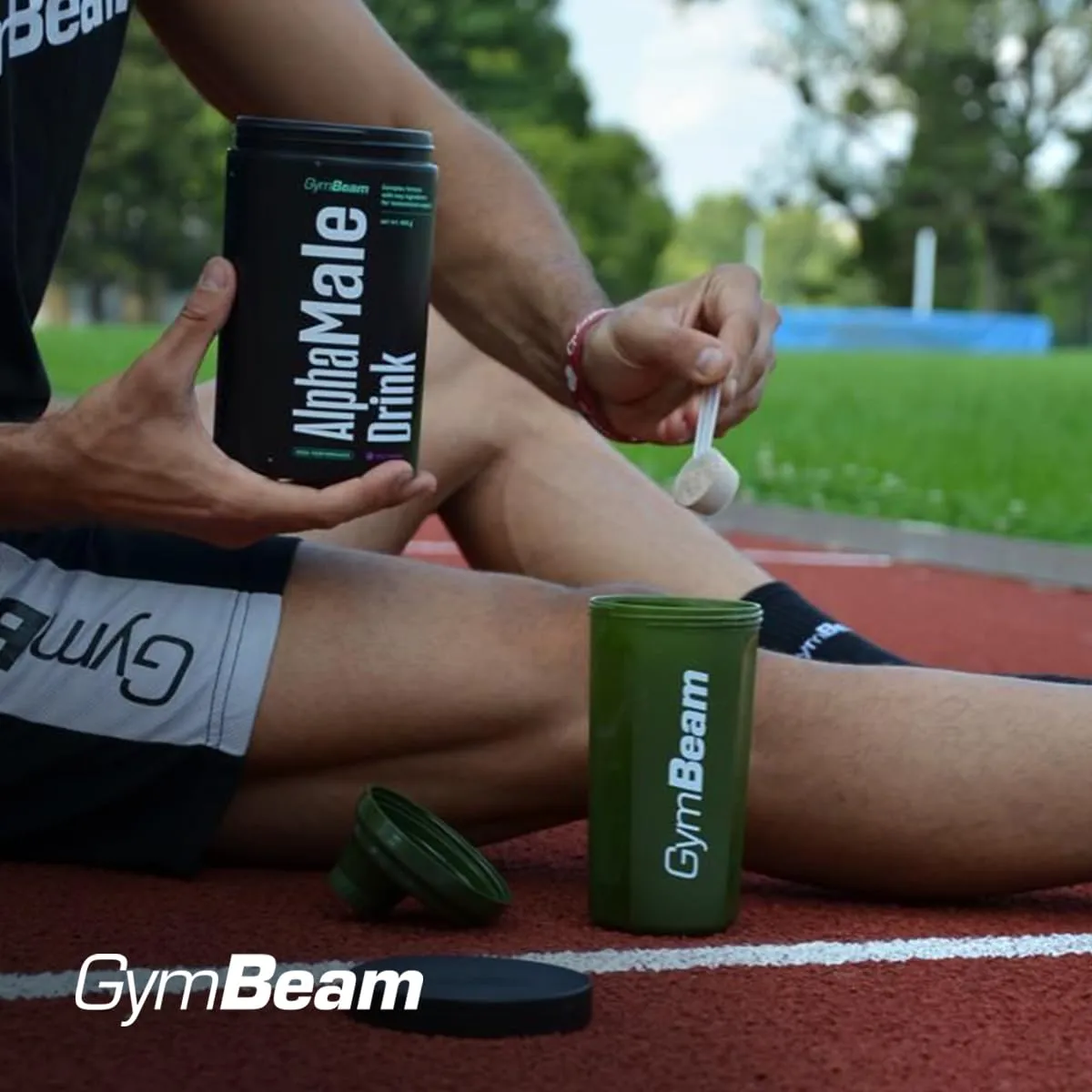 GymBeam AlphaMale Drink Pre Workout 400 g Grüner Apfel