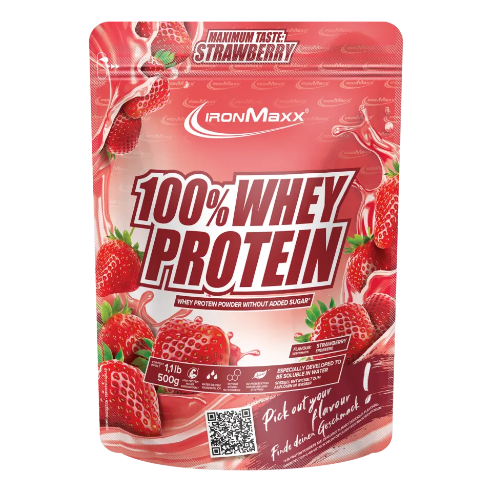 IronMaxx 100% Whey Erdbeere 500 g zuckerfrei