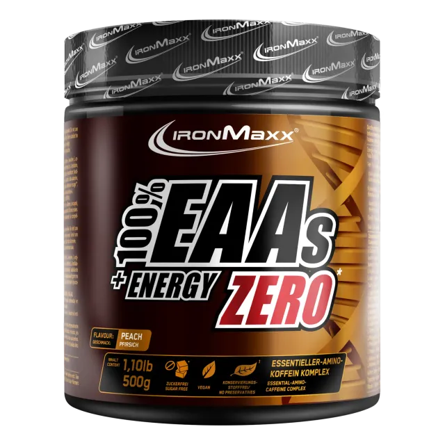 IronMaxx EAAs + Energy ZERO Pulver 500g Peach