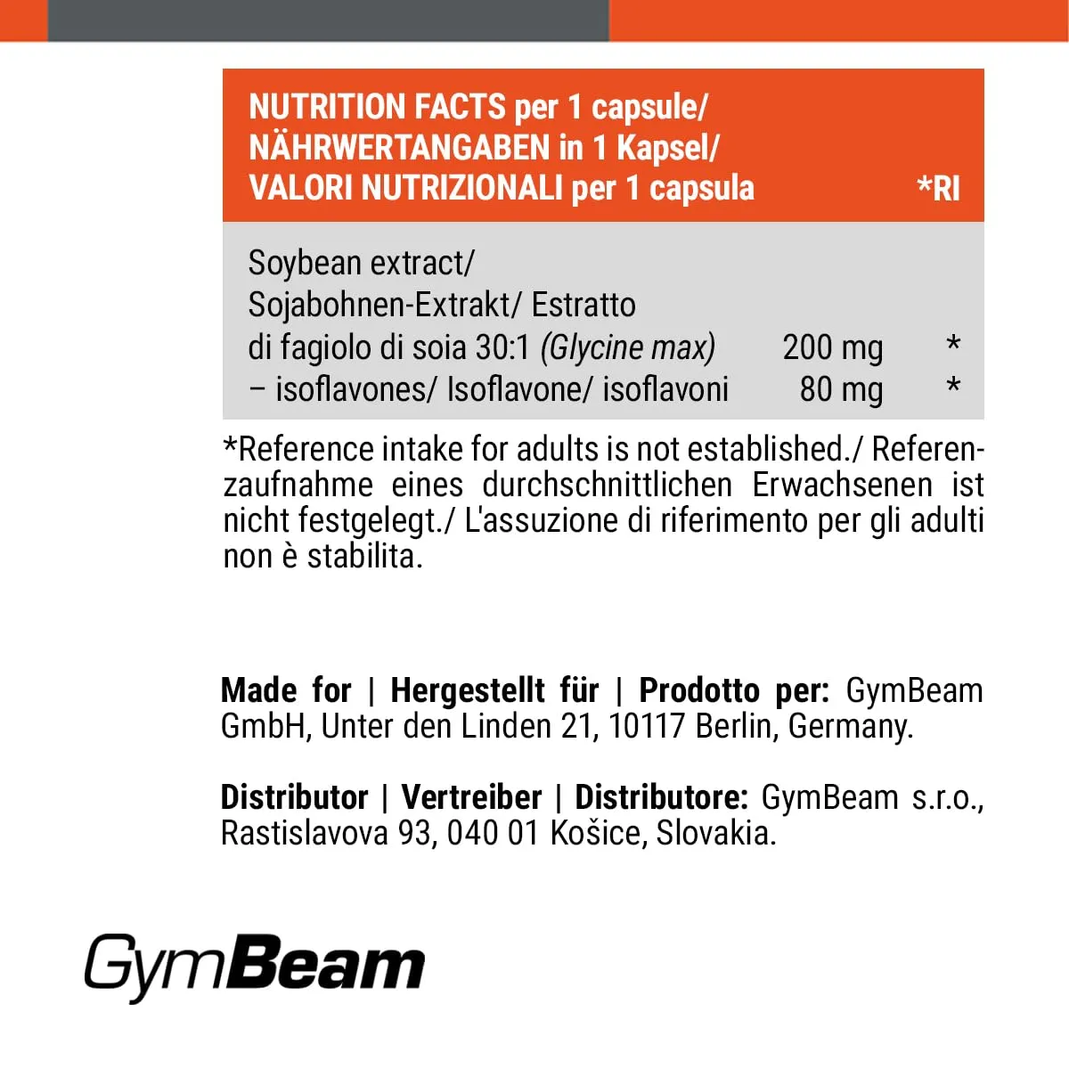 GymBeam Soja Isoflavone Kapseln 60 Stk Zyklus